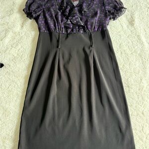 Elegant Purple and Black Women's Dress